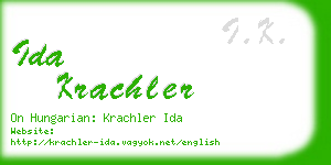 ida krachler business card